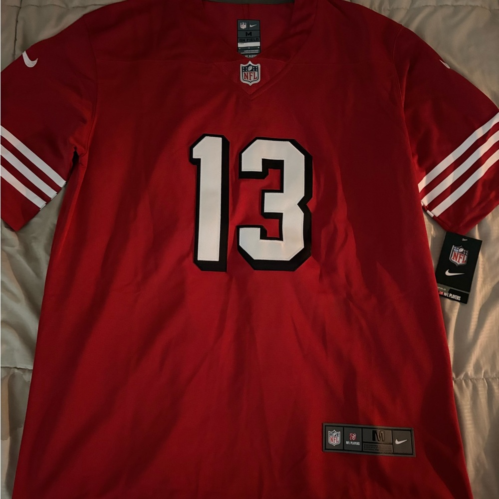 brock purdy #13 Nike Red NFL Men's Jersey with White Accents